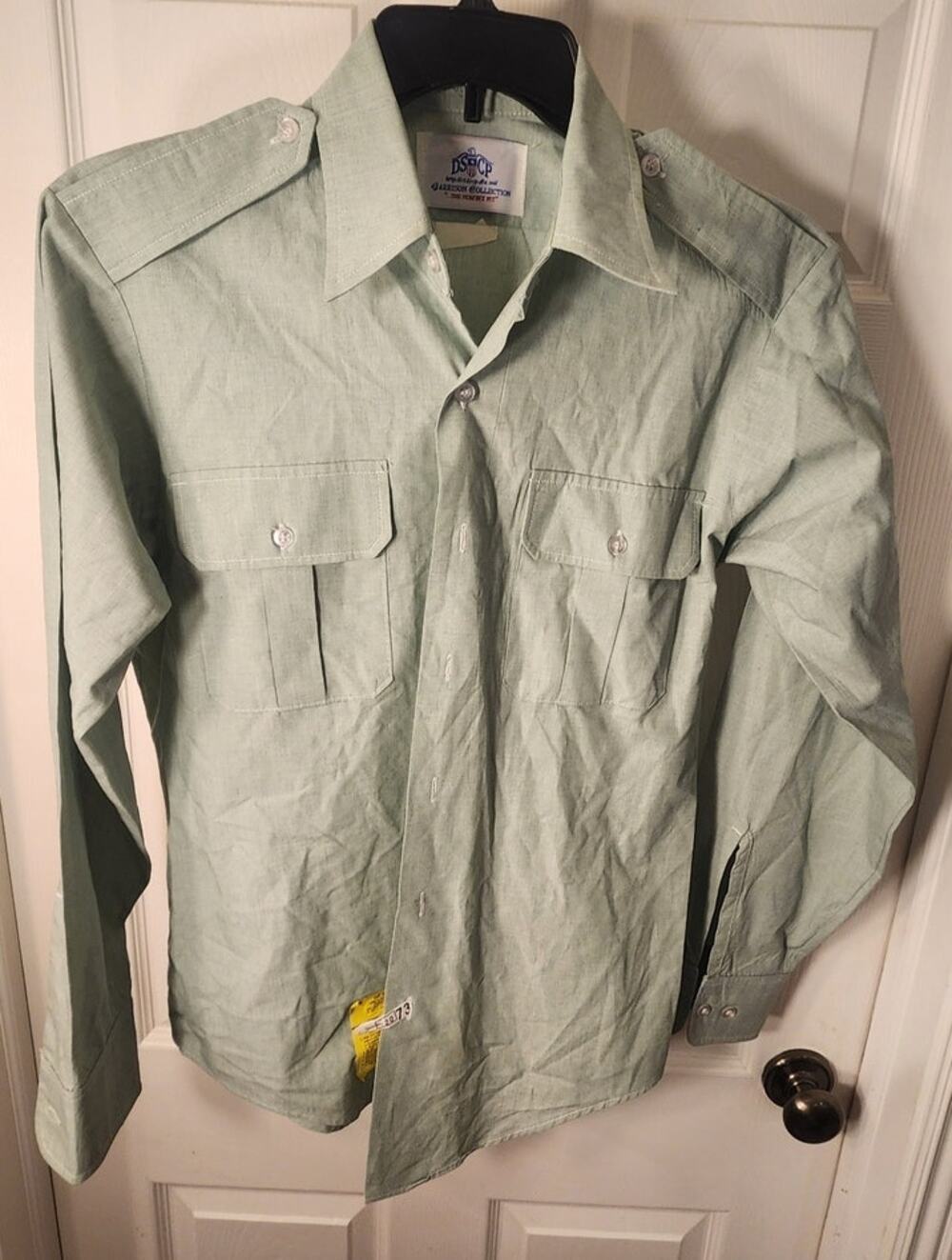 Garrison Collection By Davids Green Long Sleeve Button Up Shirt 16.5 34/35